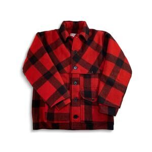 DISCONTINUED VTG FILSON Double Mackinaw Wool Cruiser (S) 38 Buffalo Red